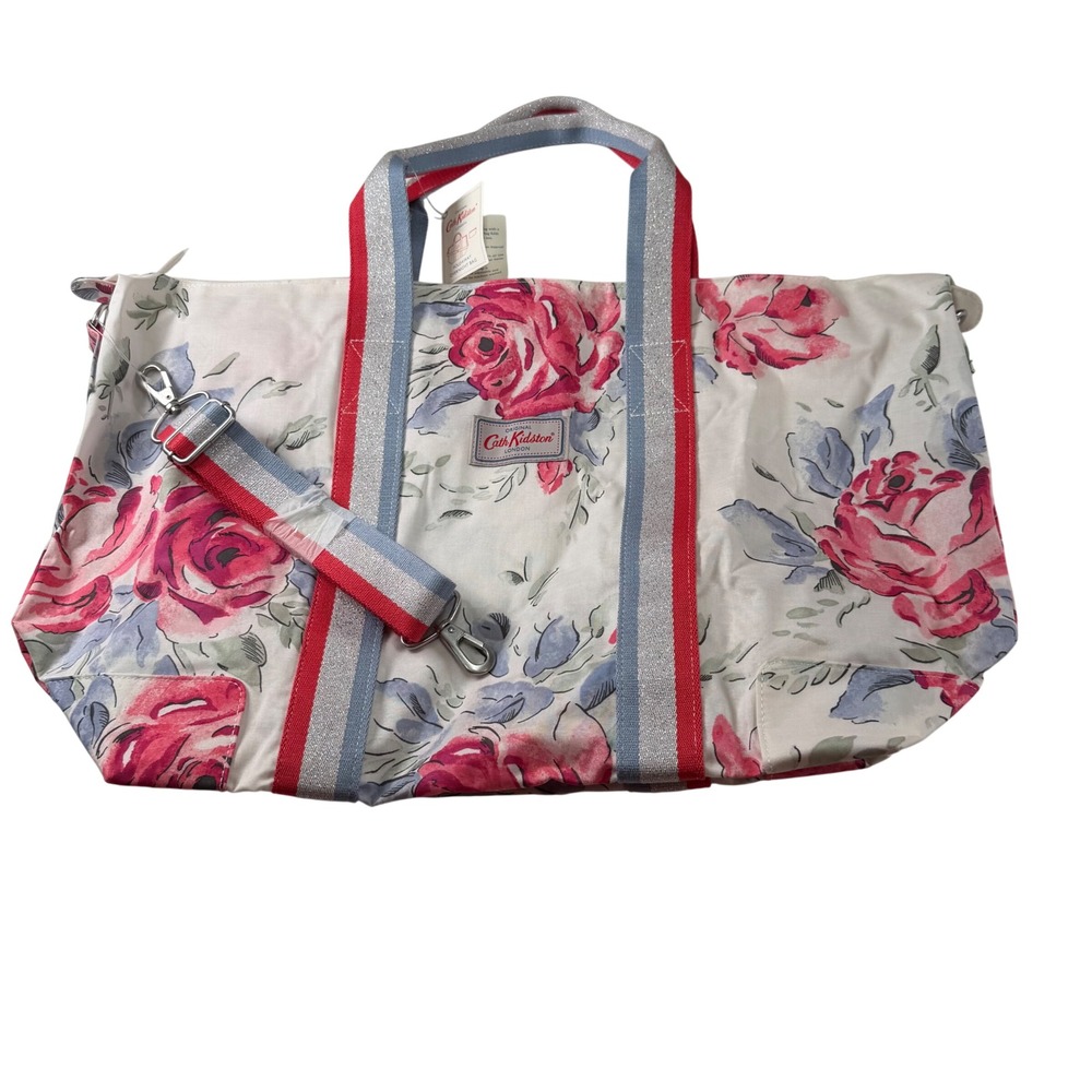Cath Kidston Foldaway Overnight Bag Birthday Rose Vintage Cream Floral NWT